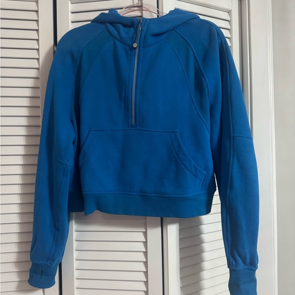 Bright Blue M/L Lululemon Scuba Half Zip Hoodie - Picture 1 of 6